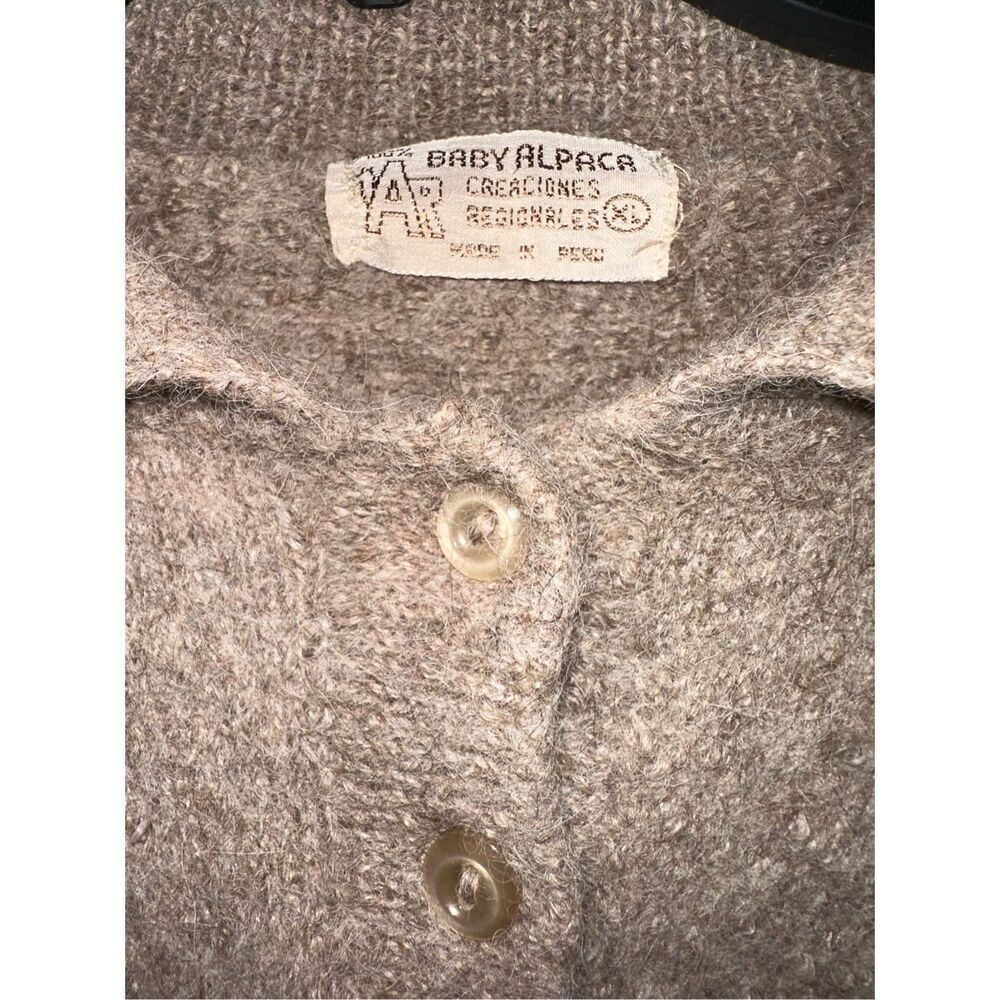 100% BABY ALPACA 3 BUTTON PULL-OVER polo LONG SLEEVE SWEATER Youth XL